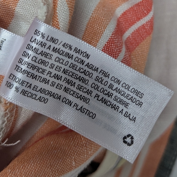 A NEW DAY Linen Blend Striped Midi Skirt Sz M - Picture 9 of 9